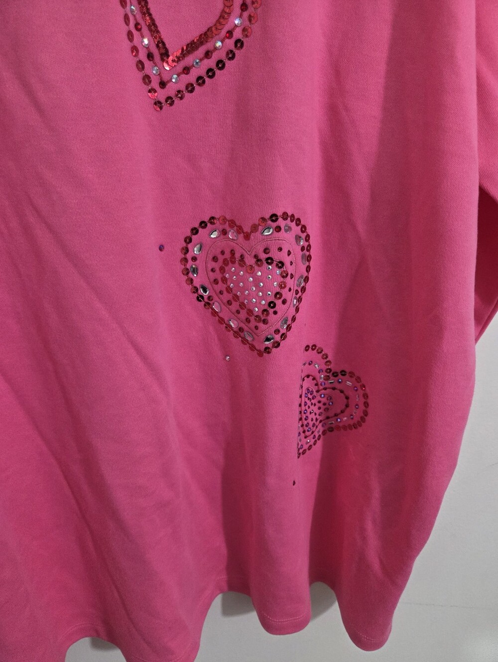 NWT Quacker Factory Be Mine Rhinestone Top Pink Size 3X Valentines Day Hearts - Picture 3 of 10
